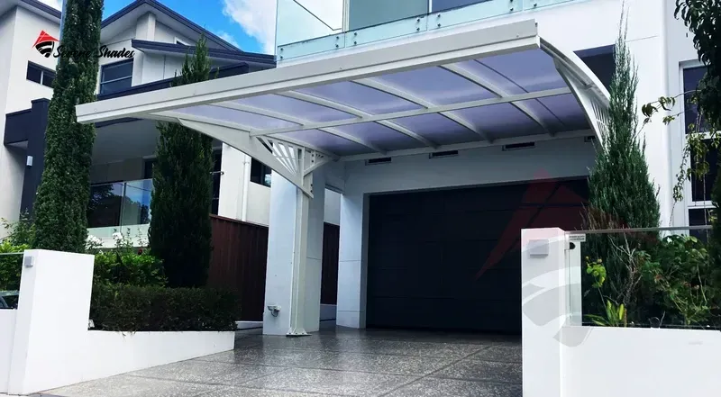 Elegant Pyramid Shaped Parking Shade for Commercial Areas