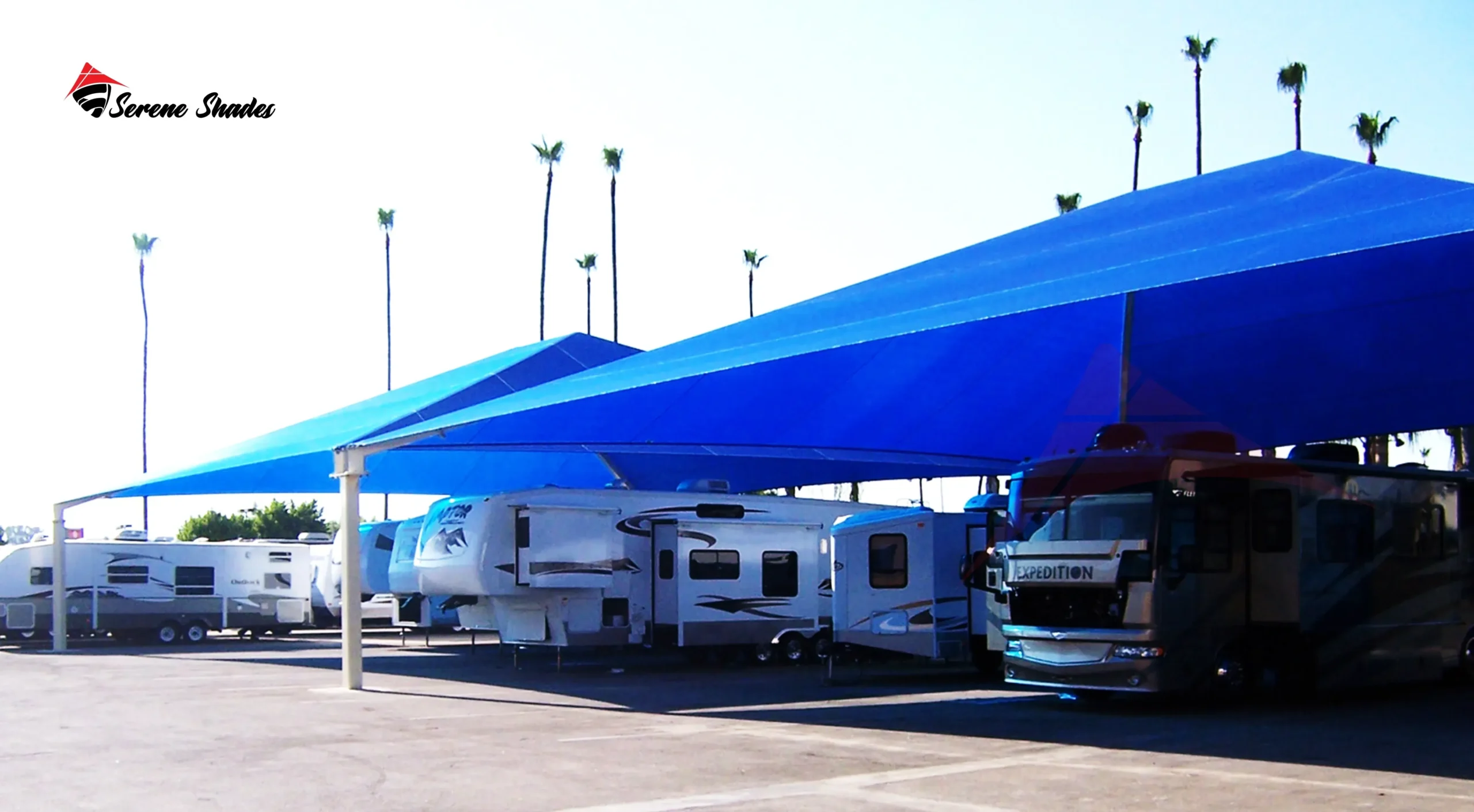 Durable parking net shade structure for sun protection