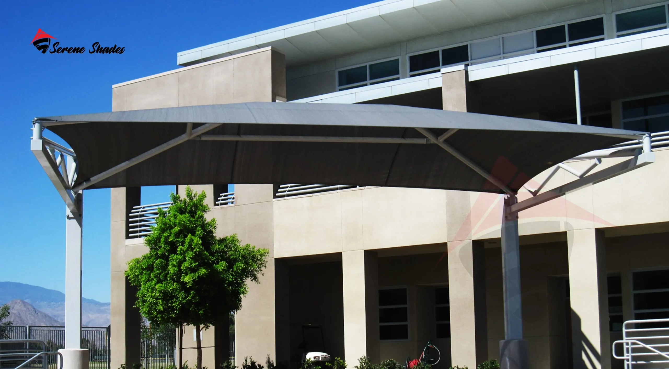 High-density polyethylene car shade structure for outdoor use