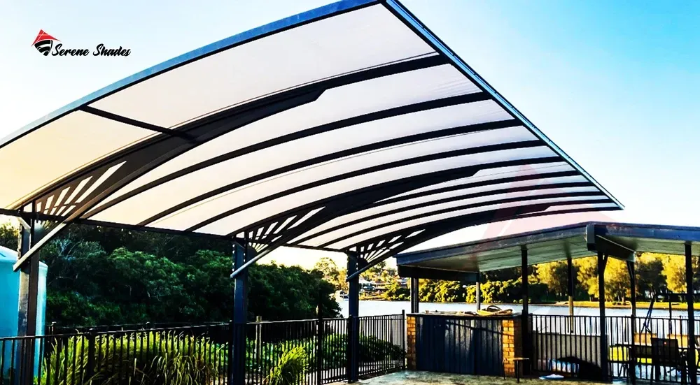 Modern Arch Design Car Shade Structure for Parking Lots