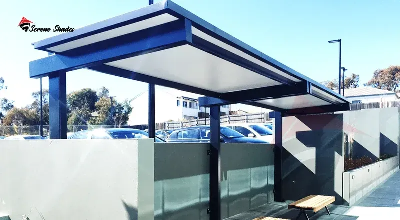 Modern Flat Roof Car Shade Structure for Parking Lots