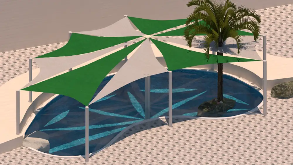 Multi-Sail Shade Structures offering versatile coverage for play areas